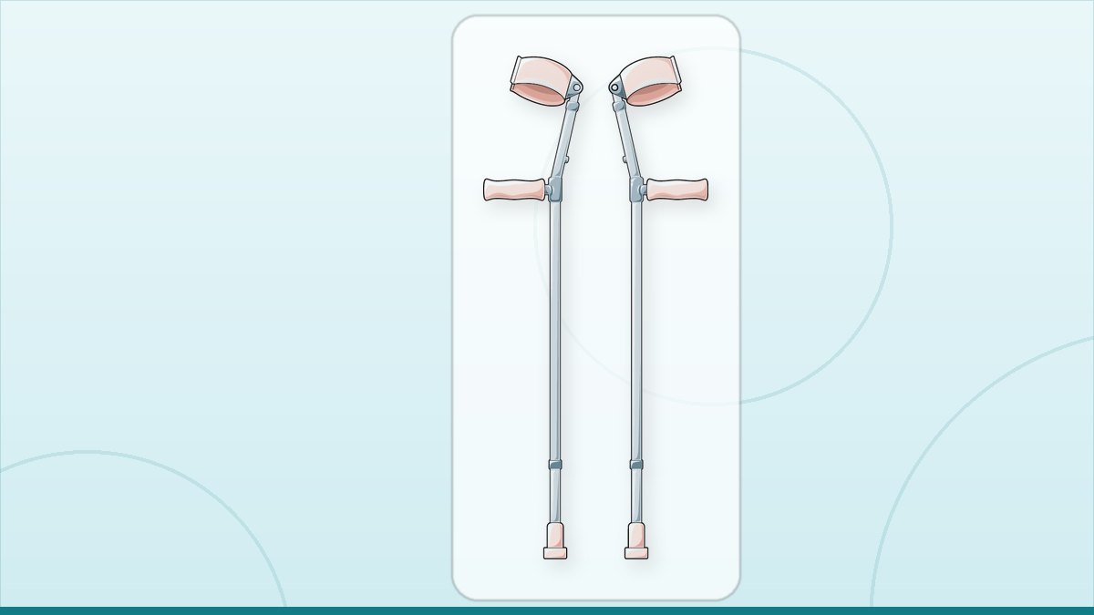 medical illustration: rheumatology - Orthopedics- Crutches