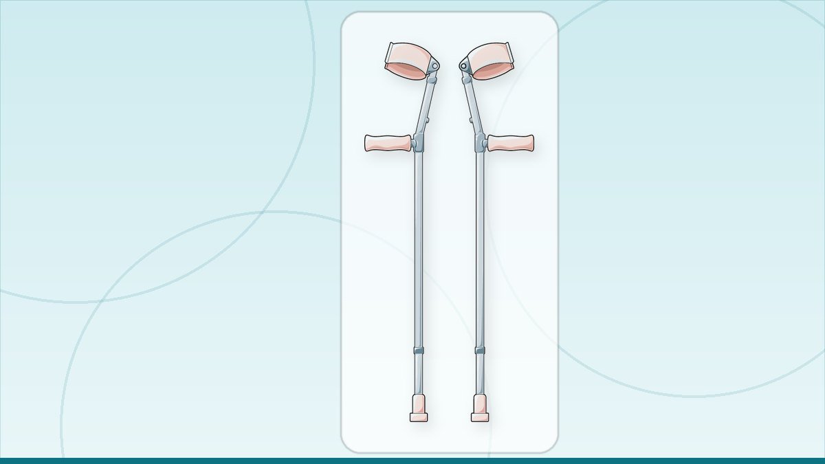 medical illustration: rheumatology - Orthopedics- Crutches